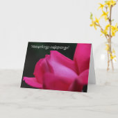 Poolse verjaardag Kaart Sto Lat Red Rose (Gele Bloem)