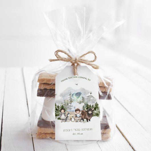 Poolse verjaardagsfeest avontuur cadeaulabel