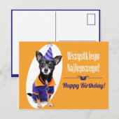 Poolse verjaardagskaart briefkaart (Voorkant / Achterkant)