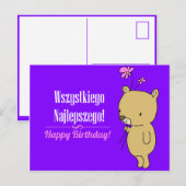 Poolse verjaardagskaart briefkaart (Voorkant / Achterkant)