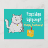 Poolse verjaardagskaart briefkaart (Voorkant)