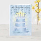 Poolse verjaardagstaart en kaarsjes Kaart (Gele Bloem)