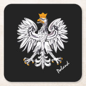 Poolse vlag & Adelaar, Poolse bruiloft, feest /spo Kartonnen Onderzetters (Voorkant)
