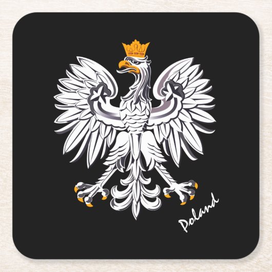 Poolse vlag & Adelaar, Poolse bruiloft, feest /spo Kartonnen Onderzetters (Voorkant)