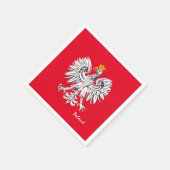 Poolse vlag & Adelaar, Poolse feestmode /sport Servet (Hoek)