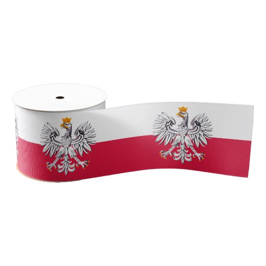 Poolse vlag & adelaar symbool, Polen vakantie / sp Grosgrain Lint (Spoel)