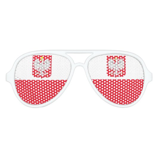 Poolse vlag aviator zonnebril (Voorkant)