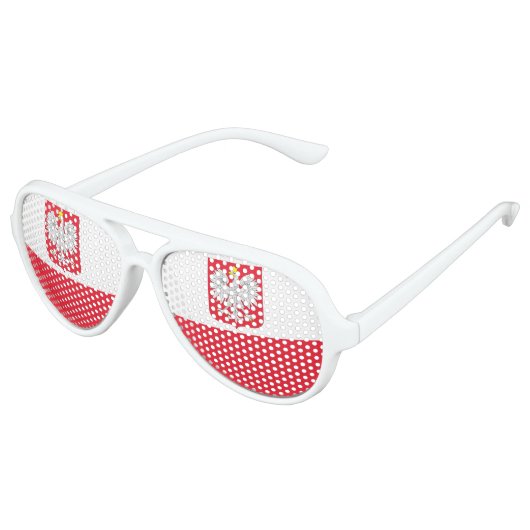 Poolse vlag aviator zonnebril (Gekanteld)