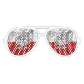 Poolse vlag aviator zonnebril (Voorkant)