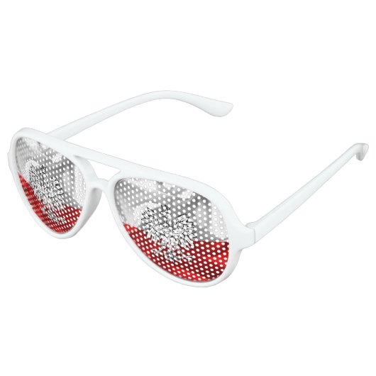 Poolse vlag aviator zonnebril (Gekanteld)