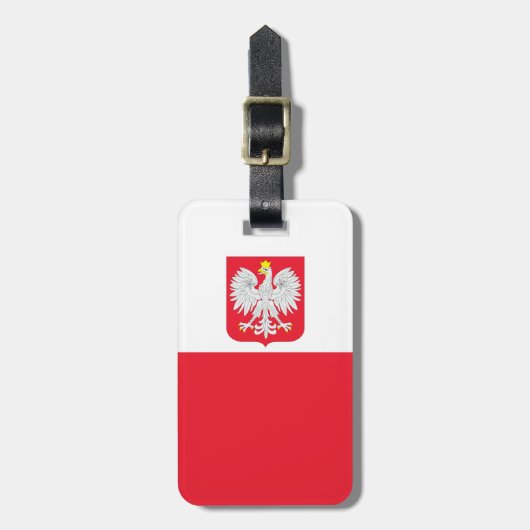 Poolse vlag bagagelabel (Voorkant verticaal)