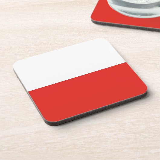 Poolse vlag bier onderzetter (Linkerzijde)