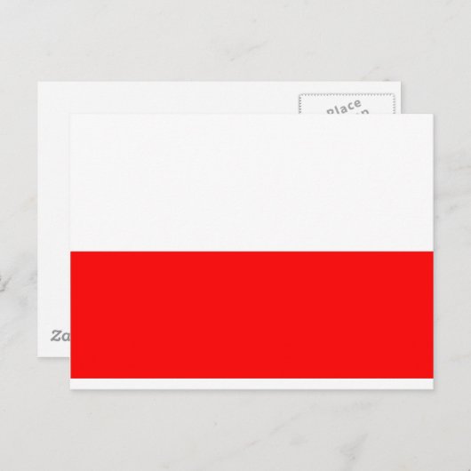 Poolse vlag briefkaart (Voorkant / Achterkant)