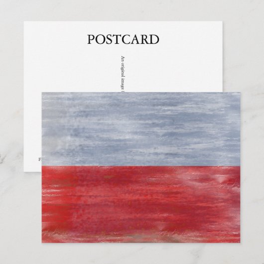 Poolse vlag briefkaart (Voorkant / Achterkant)