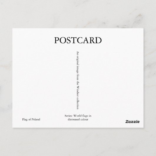 Poolse vlag briefkaart (Achterkant)