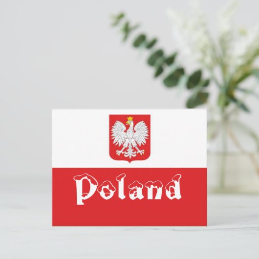 Poolse vlag briefkaart (Staand voorkant)