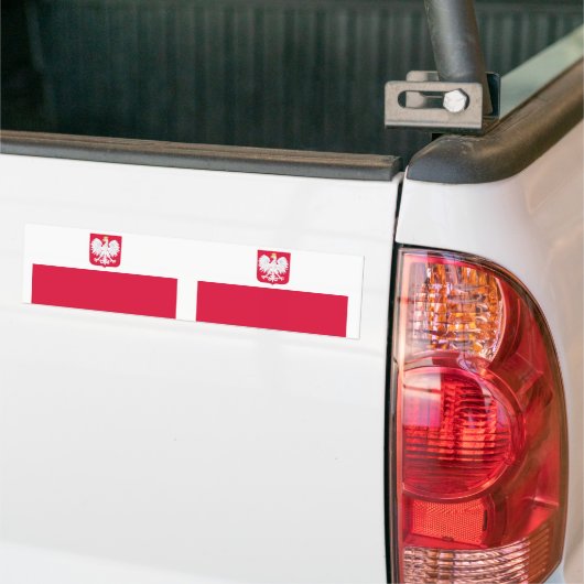 Poolse vlag bumpersticker (Op Truck)
