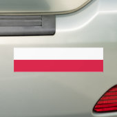 Poolse vlag bumpersticker (Op auto)