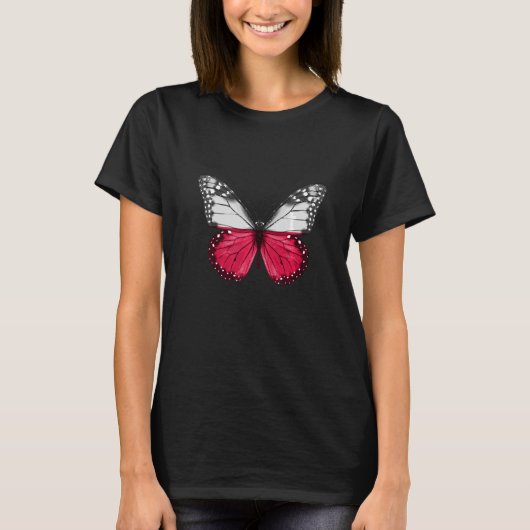 Poolse vlag Butterfly T-shirt (Voorkant)