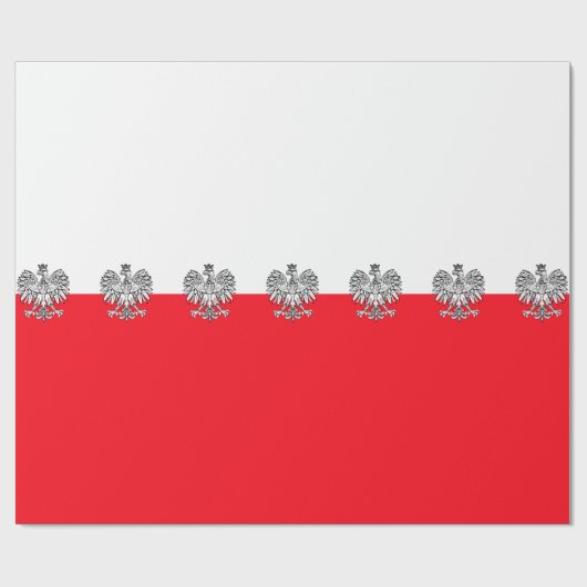 Poolse vlag cadeaupapier (Vlak)