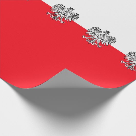 Poolse vlag cadeaupapier (Hoek)