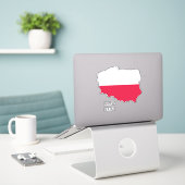Poolse Vlag Charmante Patriottische Kaart Sticker (Laptop op bureau)