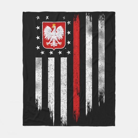Poolse vlag Combo Poland Usa Polska Fleece Deken (Voorkant)