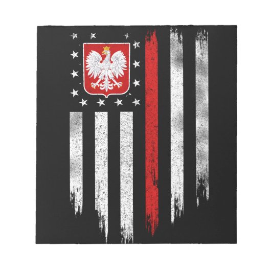 Poolse vlag Combo Poland Usa Polska Notitieblok (Voorkant)