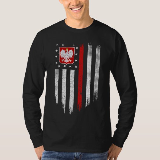 Poolse vlag Combo Poland Usa Polska T-shirt (Voorkant)