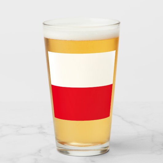 Poolse vlag Drink glas (Voorkant gevuld)