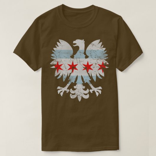 Poolse vlag Eagle Chicago T-shirt (Design voorkant)