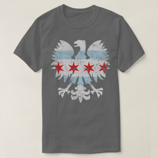 Poolse vlag Eagle Chicago T-shirt (Design voorkant)