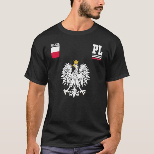 Poolse vlag Eagle Polska T-shirt (Voorkant)