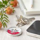 Poolse vlag & Eagle, Poolse feestdag, reizen/sport Sleutelhanger (Zijkant)