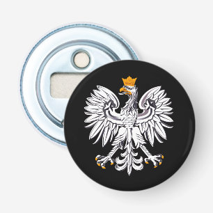 Poolse vlag & Eagle, Poolse feestdag/sport Button Flesopener