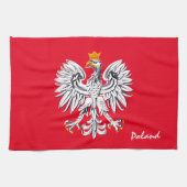 Poolse vlag & Eagle, Poolse mode/sport Theedoek (Horizontaal)