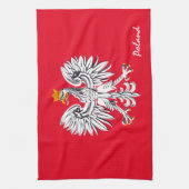 Poolse vlag & Eagle, Poolse mode/sport Theedoek (Verticaal)