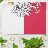 Poolse vlag & Eagle, Poolse mode/sport Theedoek (Gevouwen)