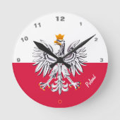 Poolse vlag & Eagle, Poolse mode/sportfans Ronde Klok (Voorkant)