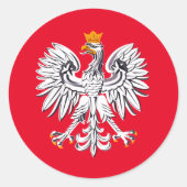 Poolse vlag & Eagle, Poolse mode sticker/sport Ronde Sticker (Voorkant)