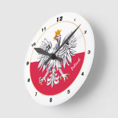 Poolse vlag & Eagle, Poolse mode/trendy design Ronde Klok (Hoek)