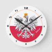 Poolse vlag & Eagle, Poolse mode/trendy design Ronde Klok (Voorkant)