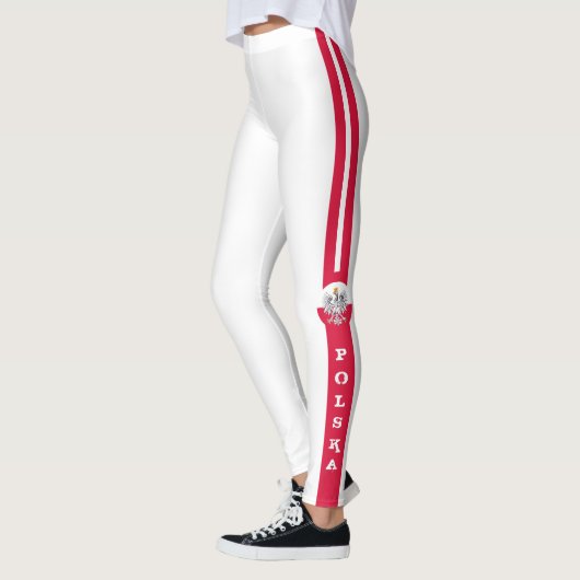 Poolse vlag Eagle & Poolse mode / Wit Leggings (Links)