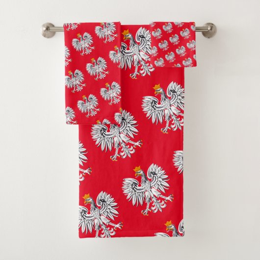 Poolse vlag & Eagle, reizen Polen, vakantie/sport Bad Handdoek (Insitu)