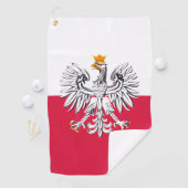 Poolse vlag & Eagle, reizen Polen, vakantie/sport Golfhanddoek (Insitu)