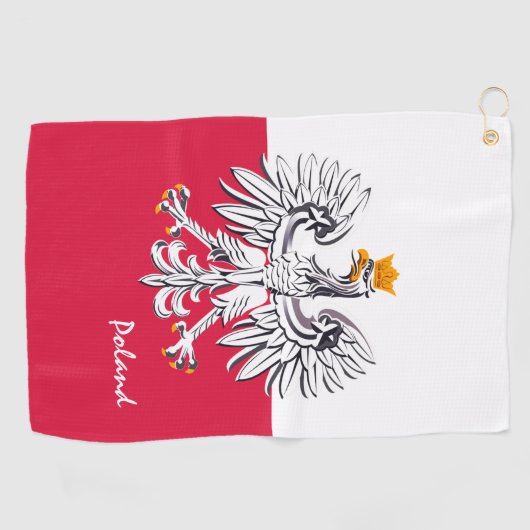 Poolse vlag & Eagle, reizen Polen, vakantie/sport Golfhanddoek (Horizontaal)