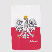 Poolse vlag & Eagle, reizen Polen, vakantie/sport Golfhanddoek (Voorkant)