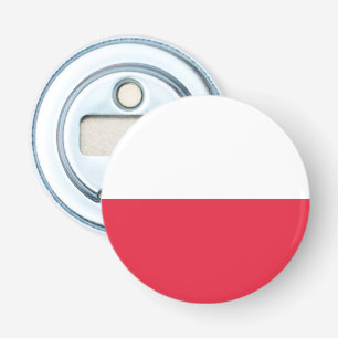 Poolse vlag Emblem Button Flesopener