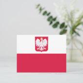 Poolse vlag Emblem - Polska Polen - Herb Polski Briefkaart (Staand voorkant)