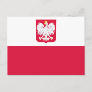 Poolse vlag Emblem - Polska Polen - Herb Polski Briefkaart